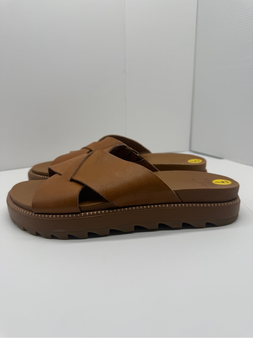Sorel Roaming Criss Cross Sandals Size 7 Womens Brown Leather Casual Slip On - Picture 8 of 8